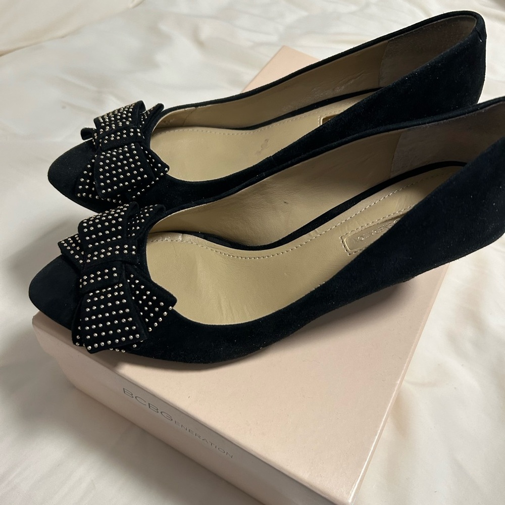 Elegant Black Bow Flats